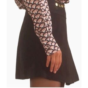 Cynthia Rowley Women's Suede Wrap Skirt Brown Gold NWT 425 Sz XS